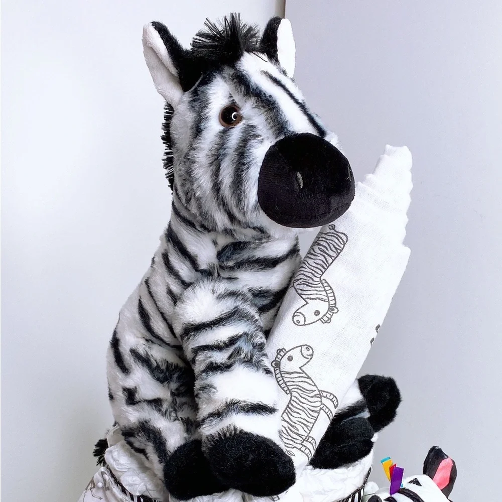 Zebra Diaper Cake, Safari Diaper Cake